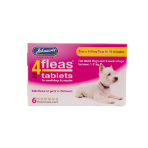 D084 <br> 4fleas Tablets for Puppies & Small Dogs – pack of 6