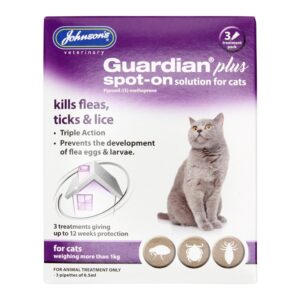 D069 <br> Guardian Plus Spot-on <br> for Cats over 1kg <br> 3 TREATMENTS <br> pack of 6